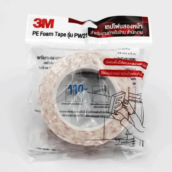 เทปโฟมสองหน้า 3M รุ่น PW21 ขนาด 24 มม. x 5 ม. หนา 1.0 มม. เทปโฟมสองหน้า 3M <br> รุ่น PW21 ขนาด 24 มม. x 5 ม. หนา 1.0 มม. - Image 1