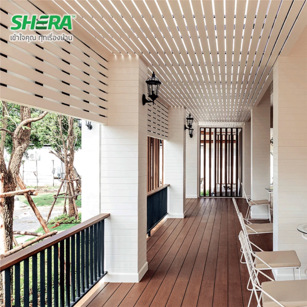 ไม้ระแนง เฌอร่า <br> ลายเสี้ยน รุ่น ขอบวี <br> 3นิ้ว x 3เมตร - Image 2